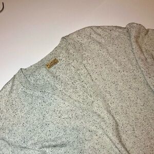 Blarney Heritage Ireland Gray Split Neck Wool Blend Batwing Sweater Womens L